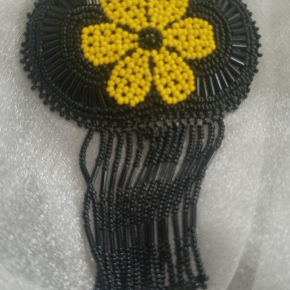 Handmade beaded barrette/ hairclip